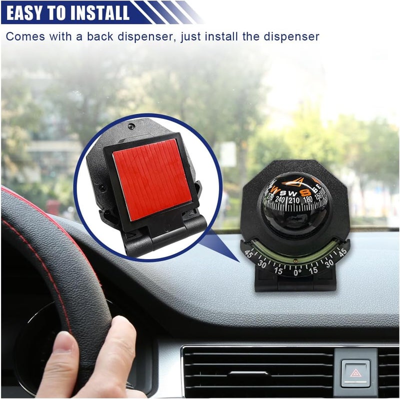 BDZMC Car Compass, Car Dashboard Compass Ball with Slope Meter, Adjustable Night Vision Compass, Universal Car Accessories for Car, Boat, Truck - Image 5